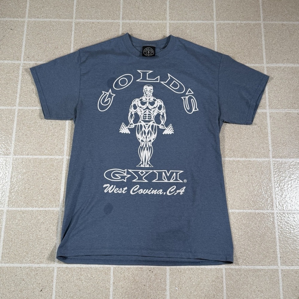 Vtg Golds Gym Mens Bodybuilder West Covina California T-Shirt Made In USA Sz M